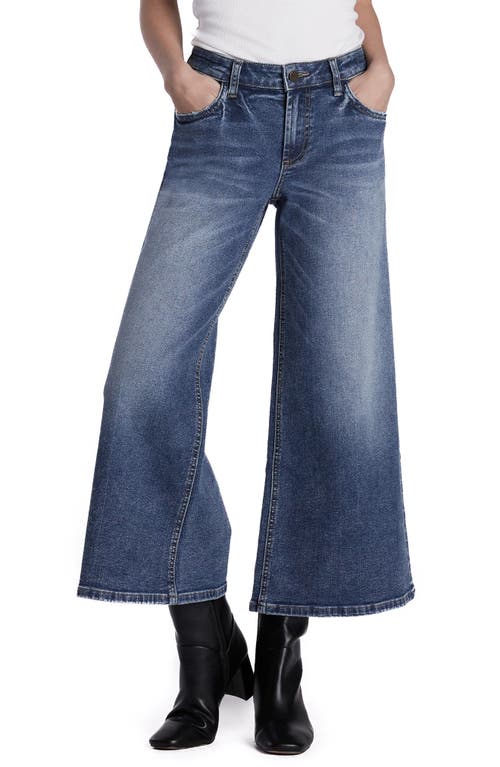 HINT OF BLU Mercy High Waist Crop Wide Leg Jeans in Art Blue