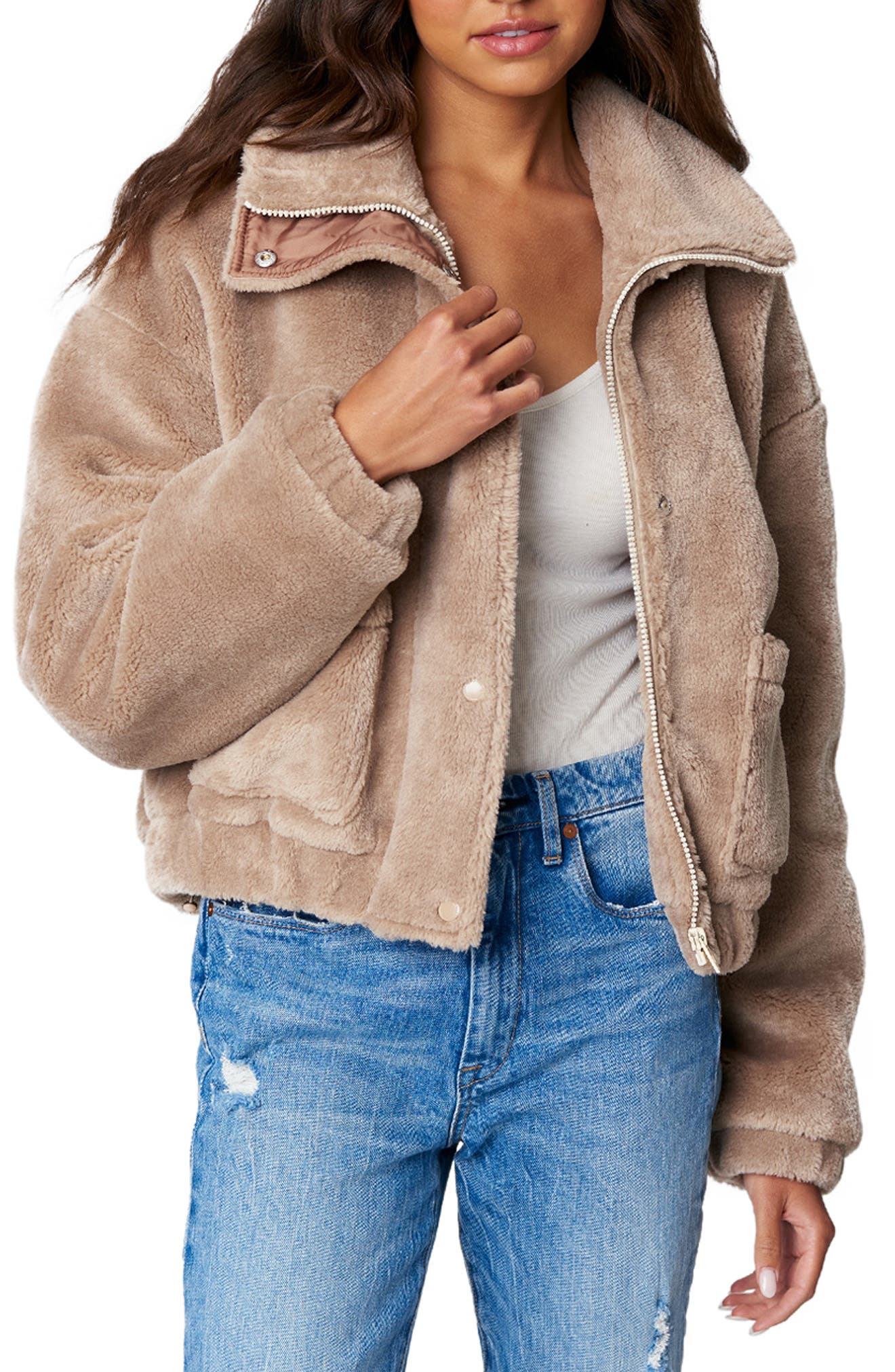 fuzzy jacket nordstrom