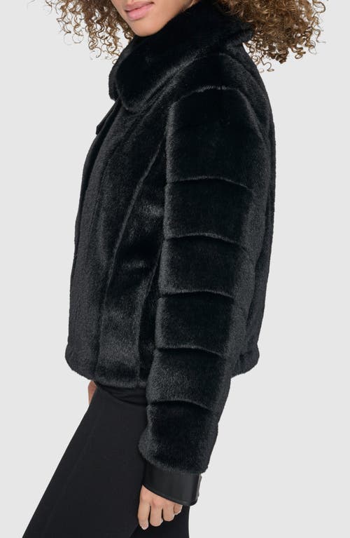 Shop Karl Lagerfeld Paris Faux Fur Jacket In Black