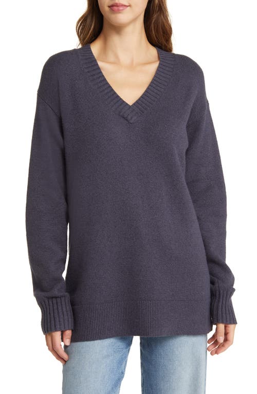 caslon(r) Relaxed Tunic Sweater in Navy Charcoal