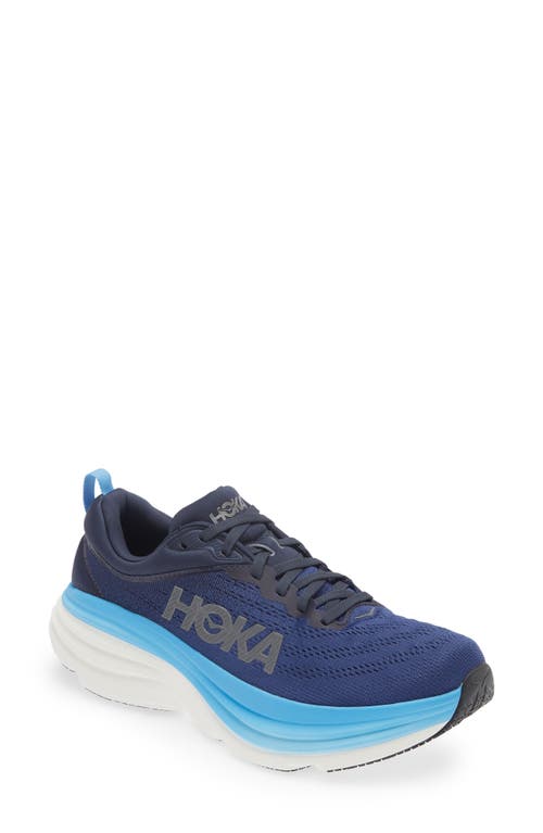 Shop Hoka Bondi 8 Running Shoe In Bellwether Blue/bluing