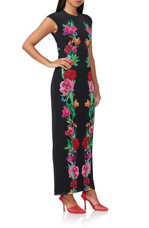 Shop Afrm Cody Printed Cap Sleeve Mesh Maxi Dress In Body Floral