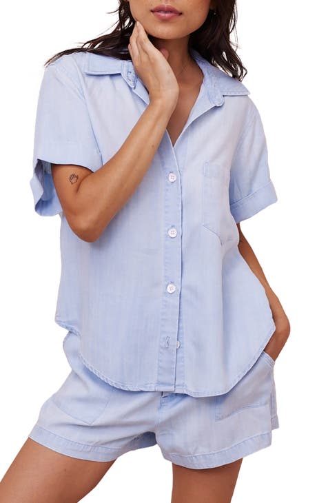 Oversize Short Sleeve Button-Up Shirt