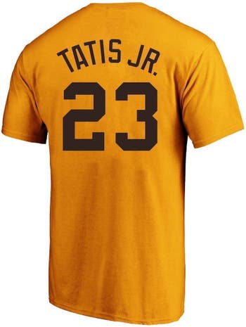 Men's Majestic Threads Fernando Tatis Jr. Heathered Gray San Diego Padres  Name & Number Tri-Blend T-Shirt