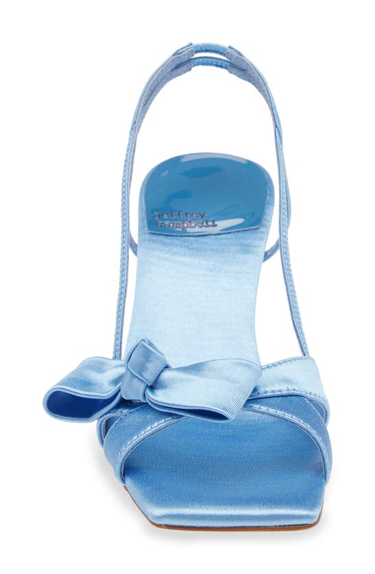 Shop Jeffrey Campbell Take A Bow Slingback Sandal In Light Blue Satin