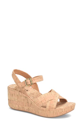 Shop Korks Denica Wedge Sandal In Natural Cork