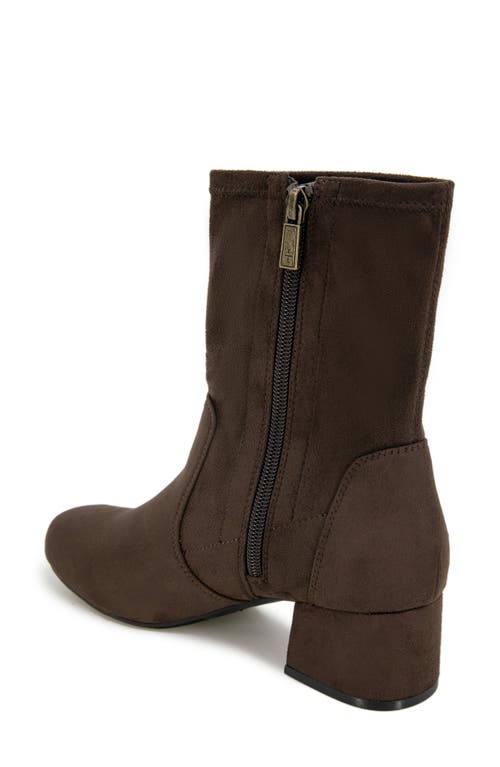 Reaction Kenneth Cole Raleigh Block Heel Bootie In Chocolate Micro