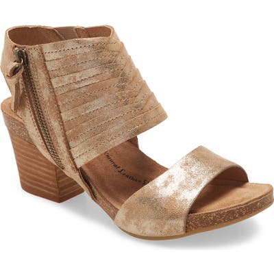 Sofft Milan Ii Block Heel Sandal, Metallic