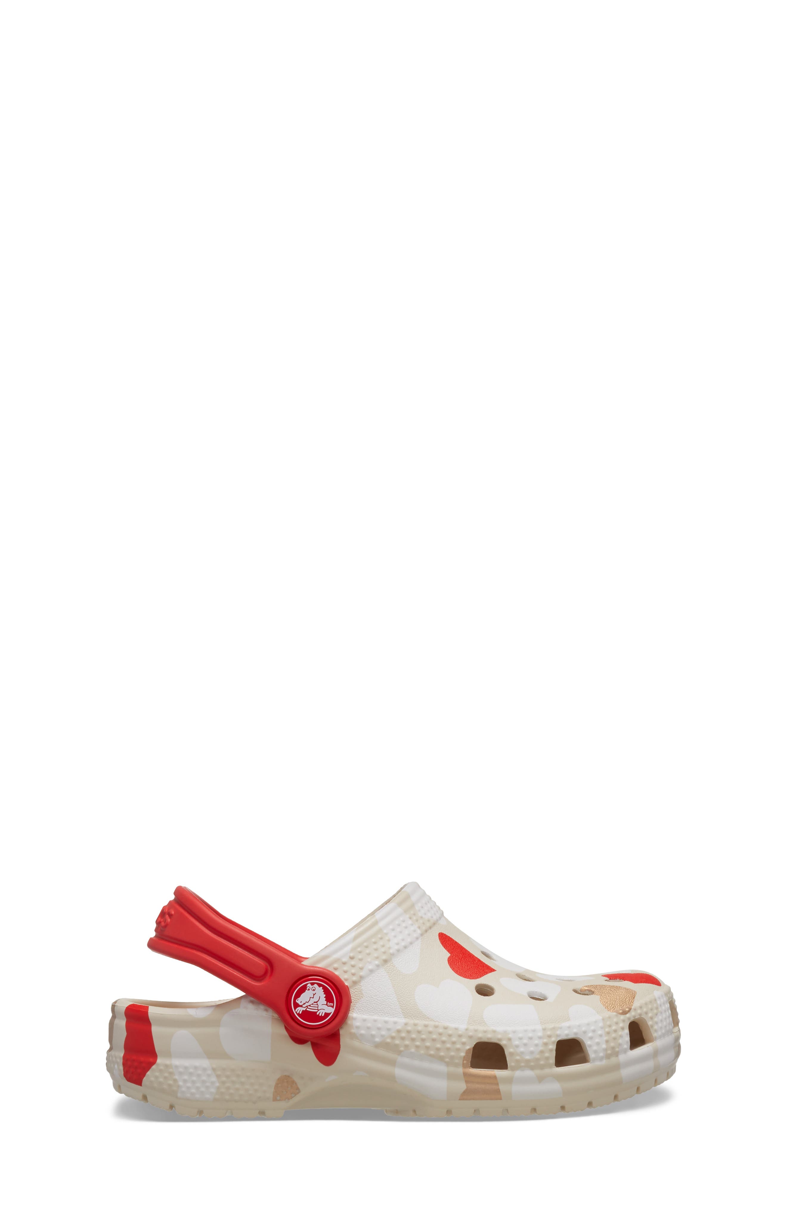 CROCS Kids' Classic Heart Print Clog in Sandstone Multi 