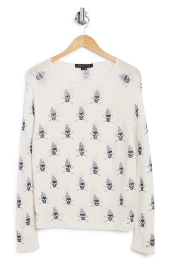 Skull Cashmere Charlie Cashmere Raglan Sweater In Alabaster Navy Ski Skull  Print | ModeSens