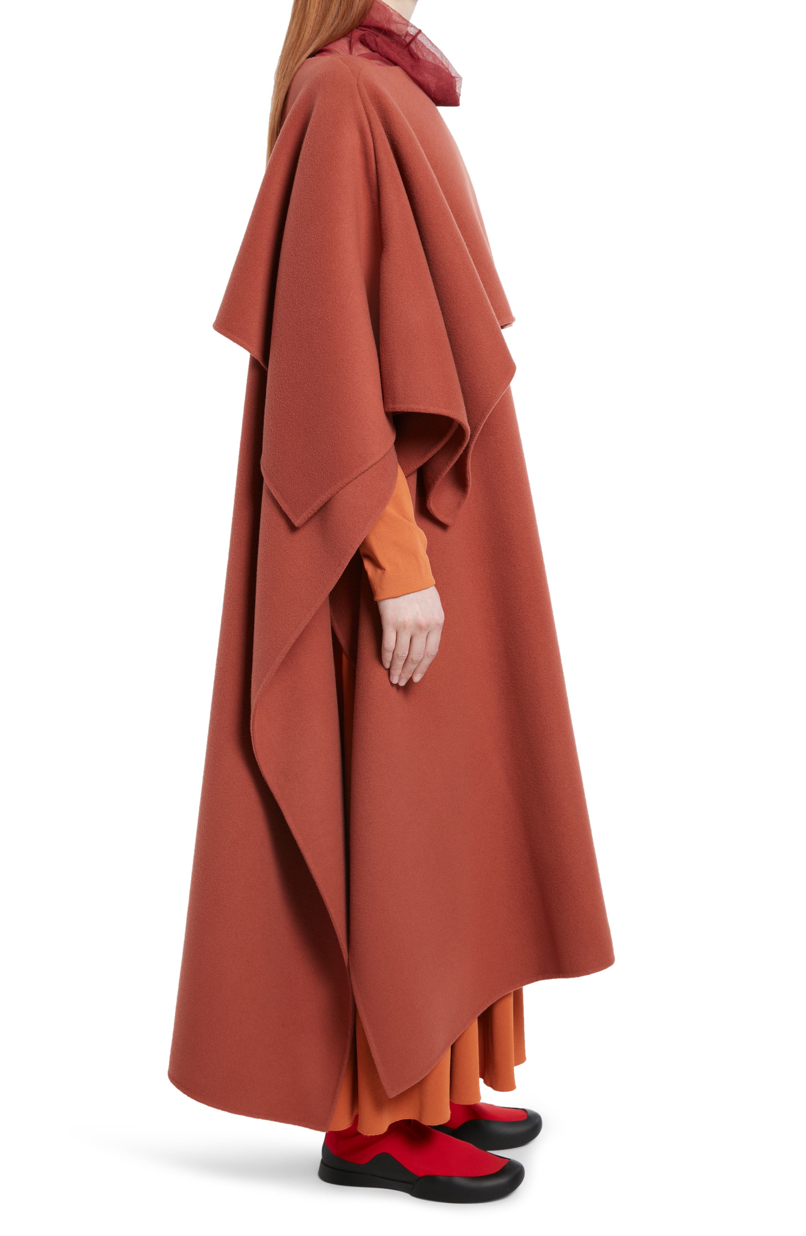 double face belted cape