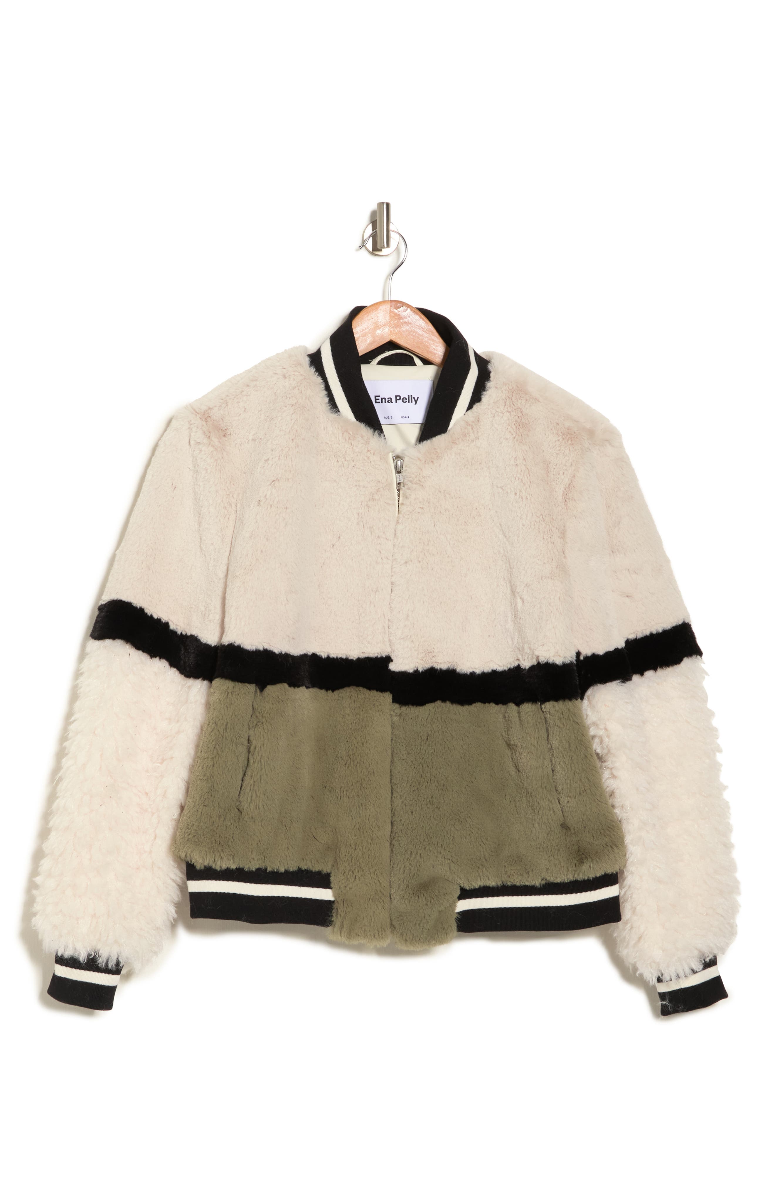 ENA PELLY Ruby Colorblock Faux Fur 