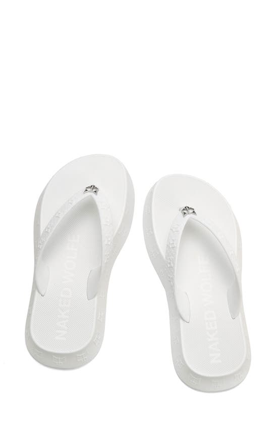 Naked Wolfe Holiday Platform Flip Flop In White-rubber | ModeSens