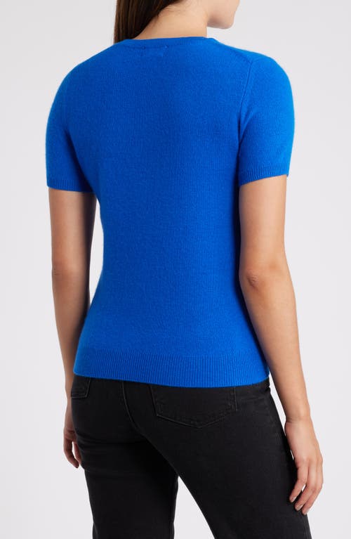 Shop Caslonr Caslon(r) Short Sleeve Wool & Cashmere Sweater In Blue Princess