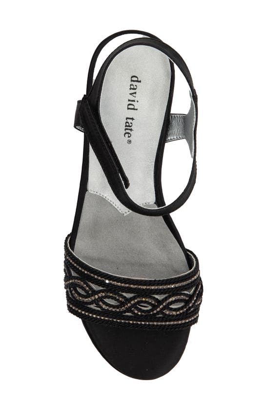 David Tate Indigo Wedge Sandal In Black