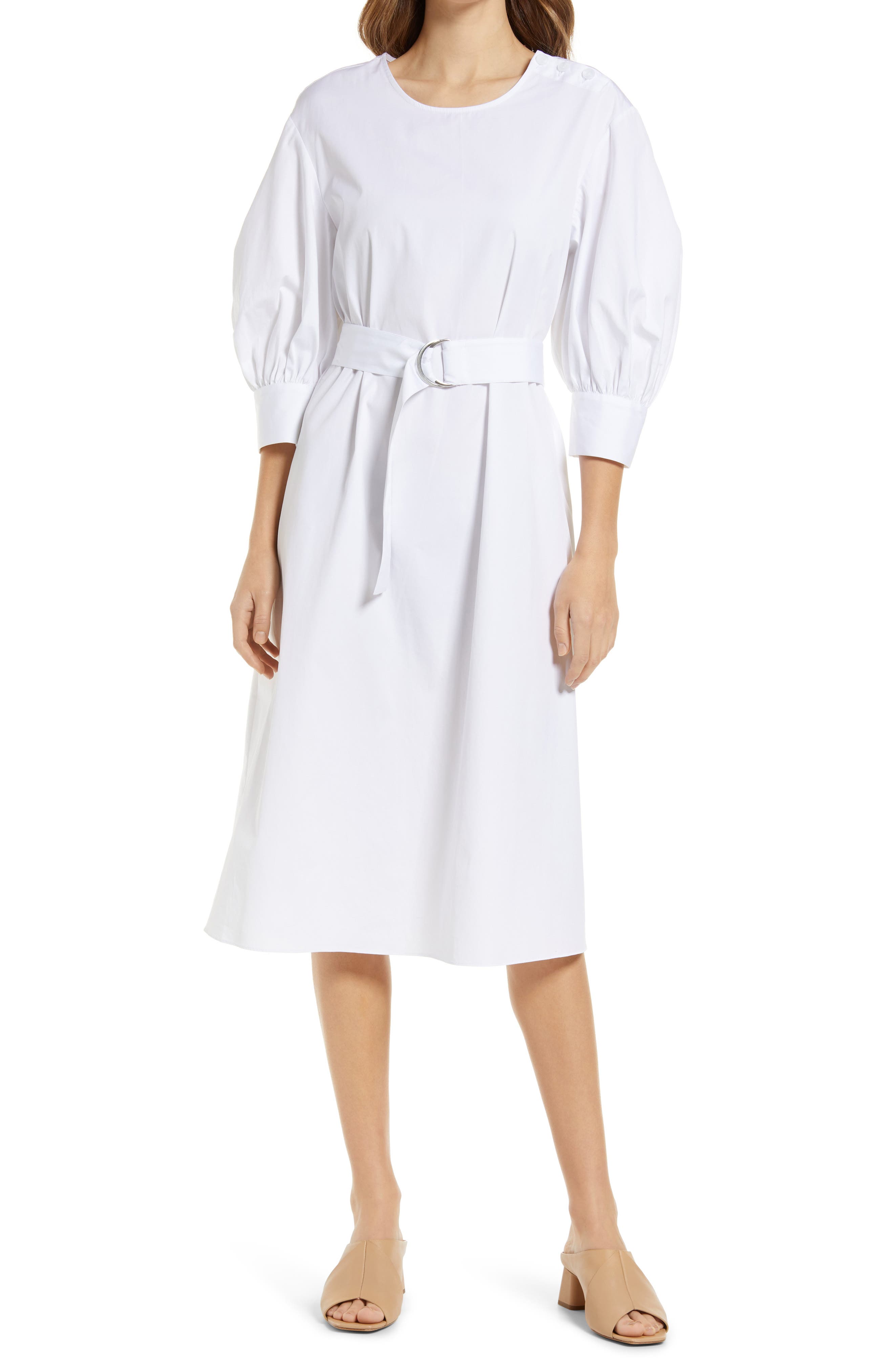 belted cotton dress