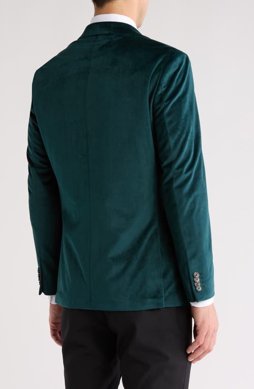 Original Penguin Two-button Velvet Dinner Jacket In Green Velvet