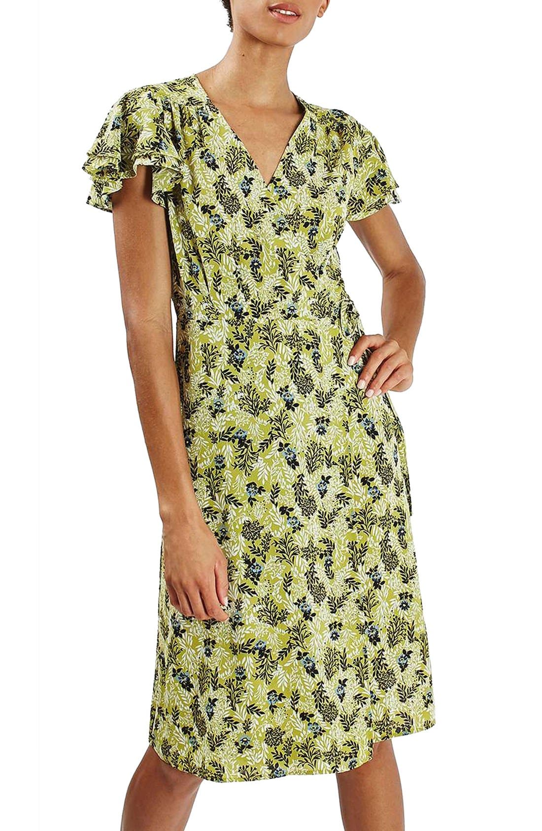 topshop floral midi wrap dress