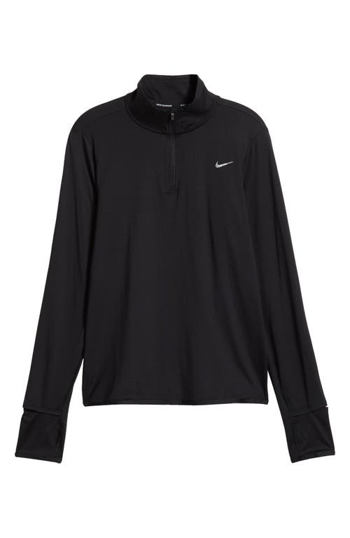 Shop Nike Dri-fit Swift Element Uv Quarter Zip Running Pullover In Black/reflective Silv