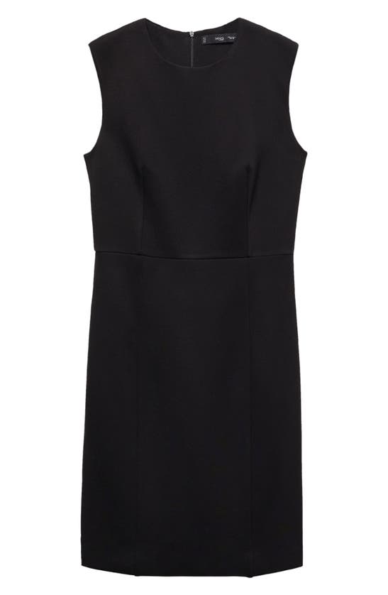 Mango Roma-knit Sleeveless Dress Black In Black