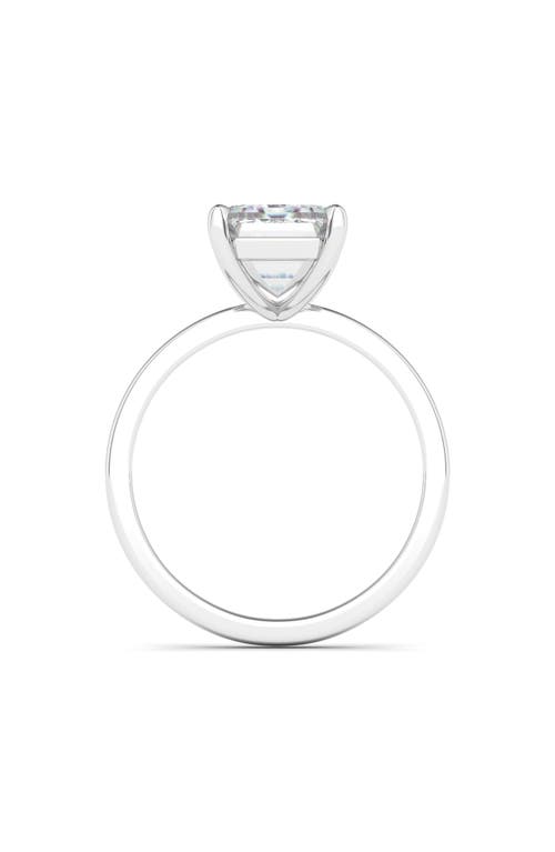 Hautecarat Radiant Cut Lab Created Diamond Ring In 3.00 Ctw 18k White Gold
