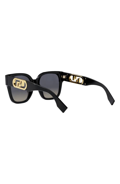 Shop Fendi ' O'lock 55mm Geometric Sunglasses In Shiny Black/smoke Polarized