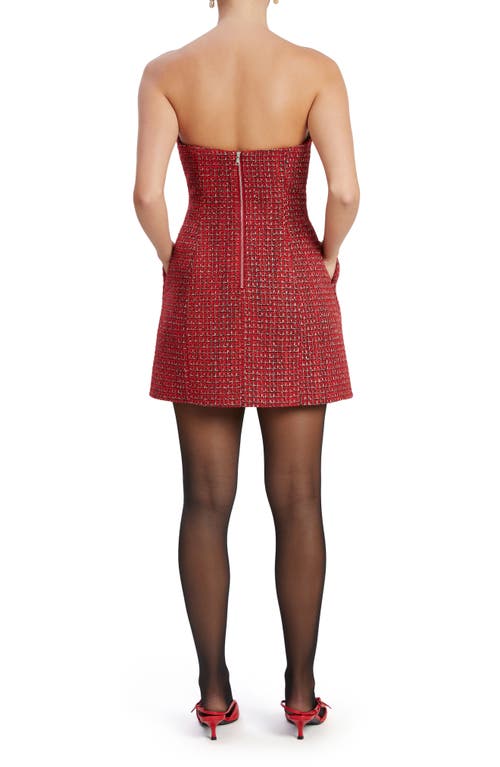 Bardot Karoline Boucle Balloon Dress In Red Check