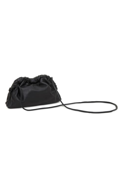 Shop Mansur Gavriel Mini Cloud Leather Clutch In Black/flamma