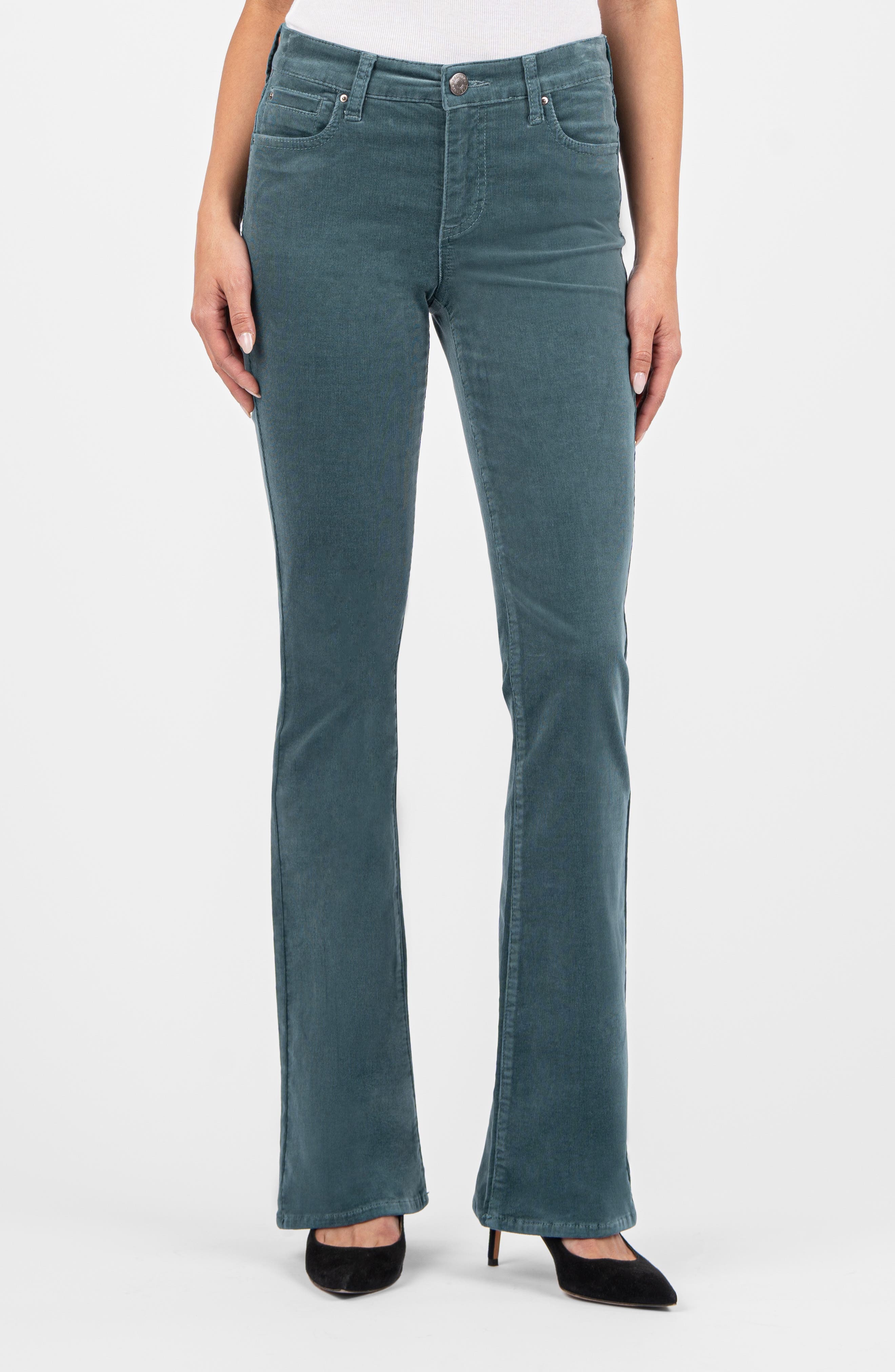 SWAT FAME Karen Bootcut Corduroy Pants in Lagoon 