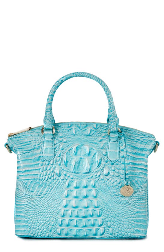 Brahmin Duxbury Croc Embossed Leather Satchel In Dusty Blue