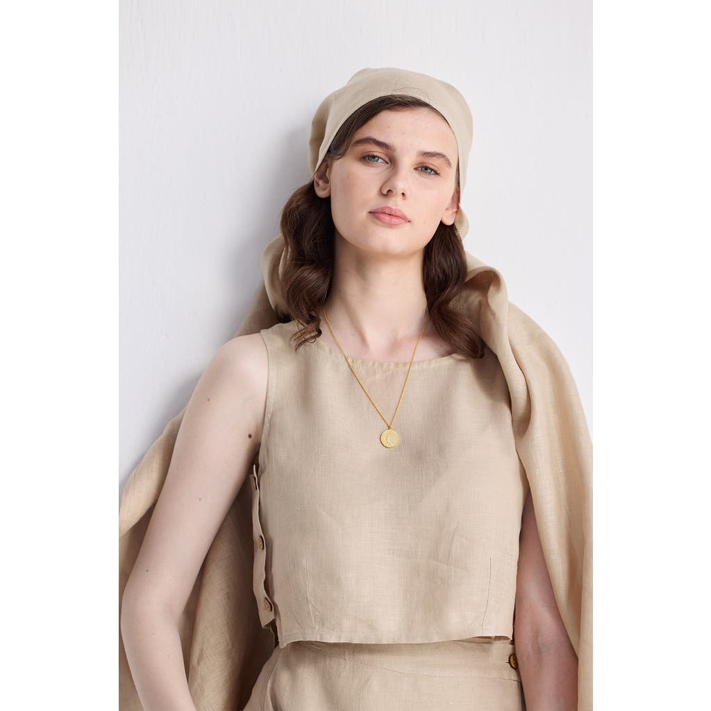 Reistor Boxy Crop Top In Neutral Beige