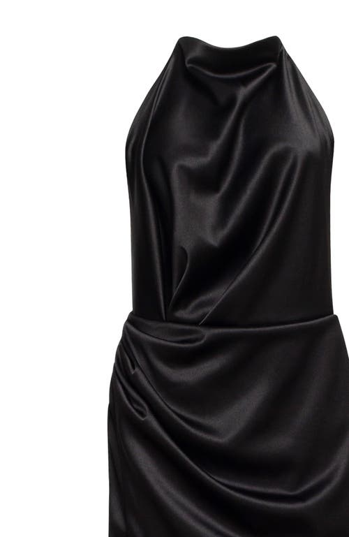 MILLA MILLA BLACK MOCK NECK SLEEVELESS LOW SLIT DRESS 