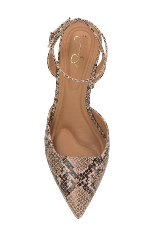 Jessica Simpson Nazela Pointed Toe Ankle Strap Pump In Natural Snake