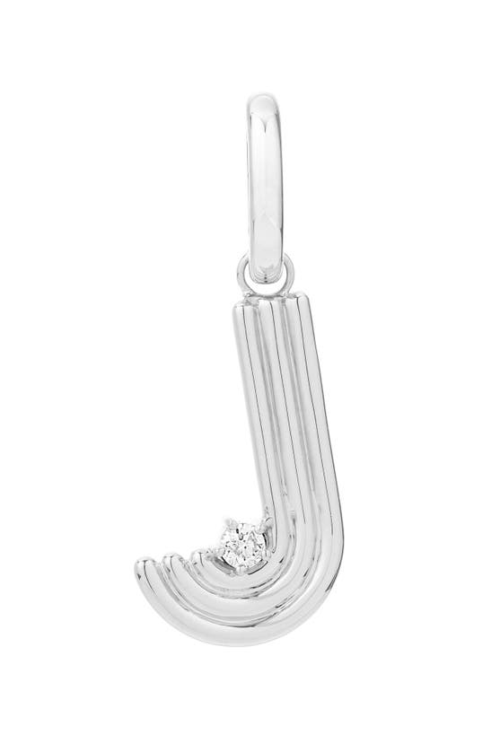 Shop Adina Reyter Groovy Letter Charm Pendant In Silver - J