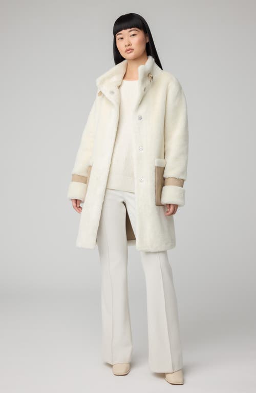 Shop Soia & Kyo Fiala Faux Fur & Faux Suede Coat In Powder