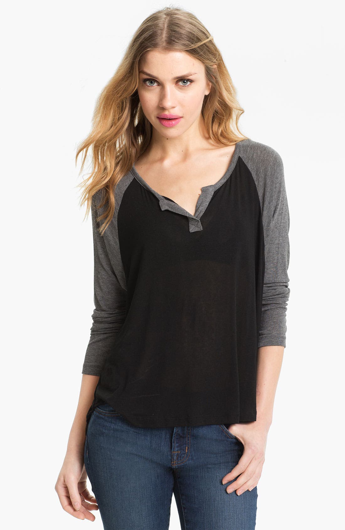 Splendid Sheer Baseball Tee Nordstrom