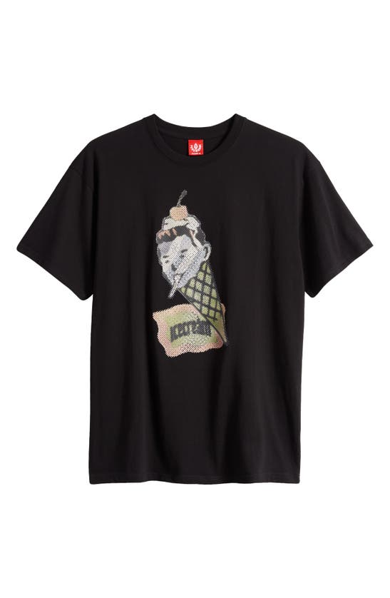 Shop Icecream Coneman Cotton Graphic T-shirt In Black