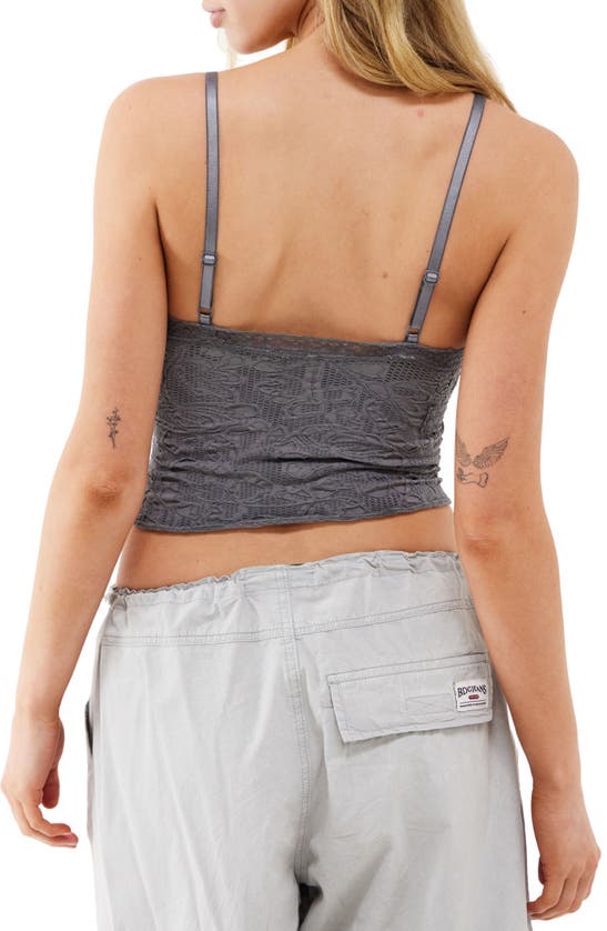 Bdg Urban Outfitters Lace Crop Camisole In Charcoal