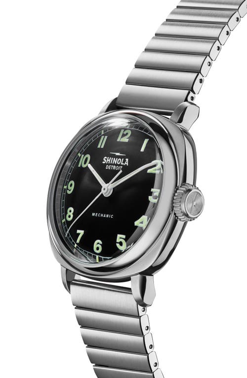 Shinola Mechanic Bracelet Watch, 39mm In Black/silver