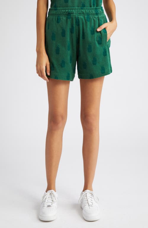 Melody Ehsani Cotton Terry Lounge Shorts in Green