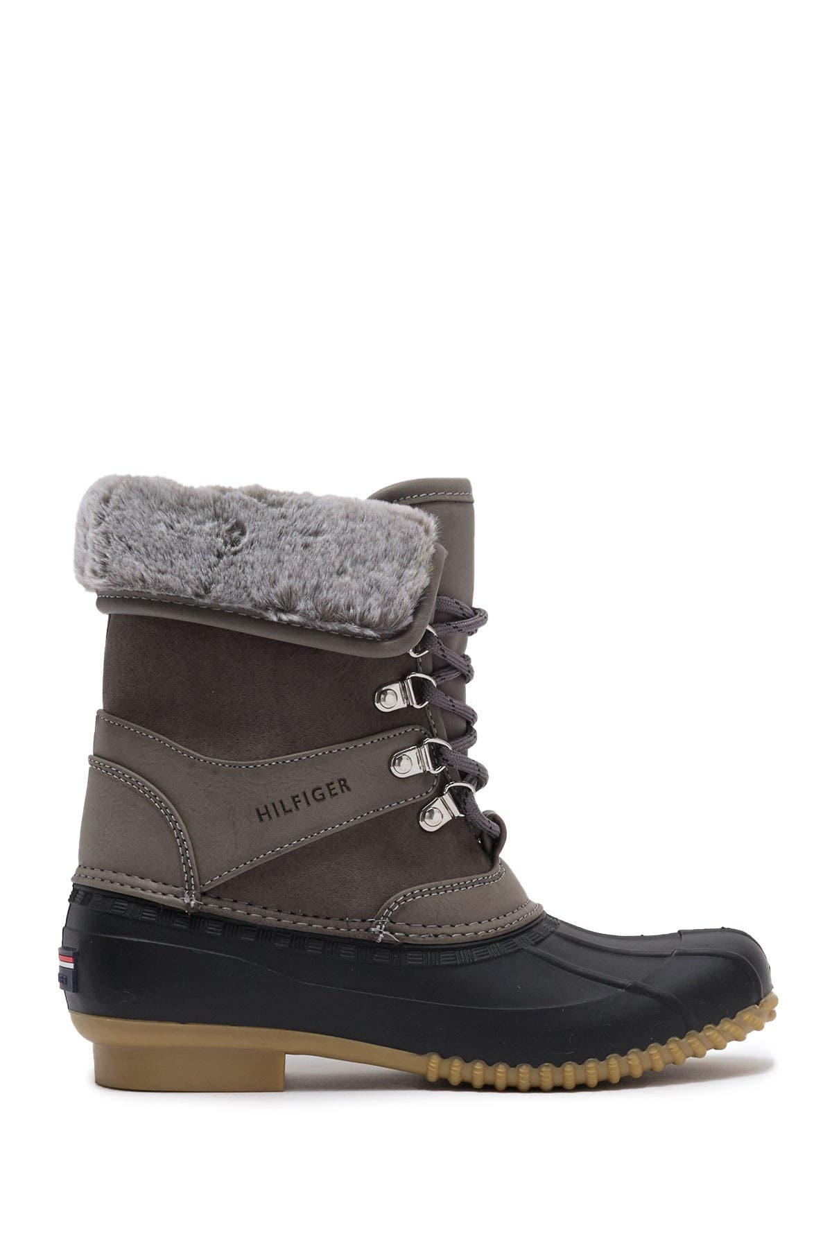 tommy hilfiger rusteen faux shearling lined duck boot