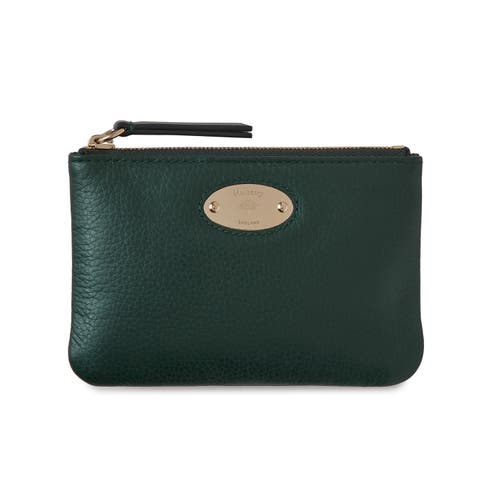 Mulberry Plaque Leather Coin Pouch in Mulberry Green at Nordstrom