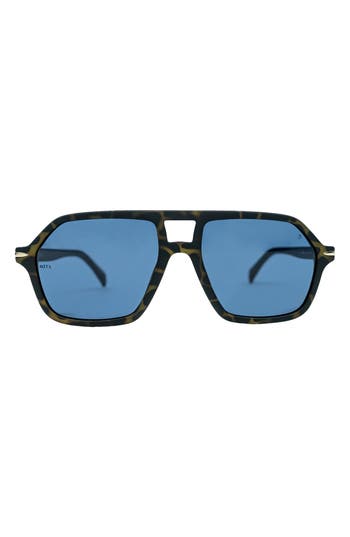 Shop Mita Sustainable Eyewear 58mm Navigator Sunglasses In Matte Demi/matte Black