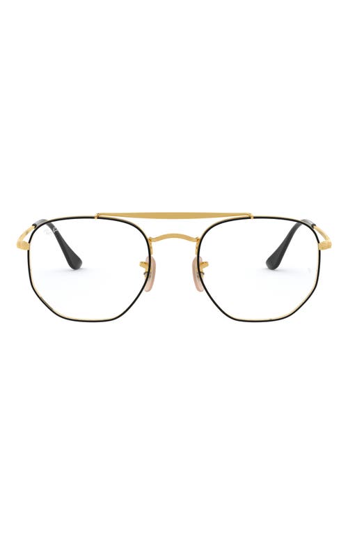 Ray-Ban 54mm Square Optical Glasses in Black Gold at Nordstrom