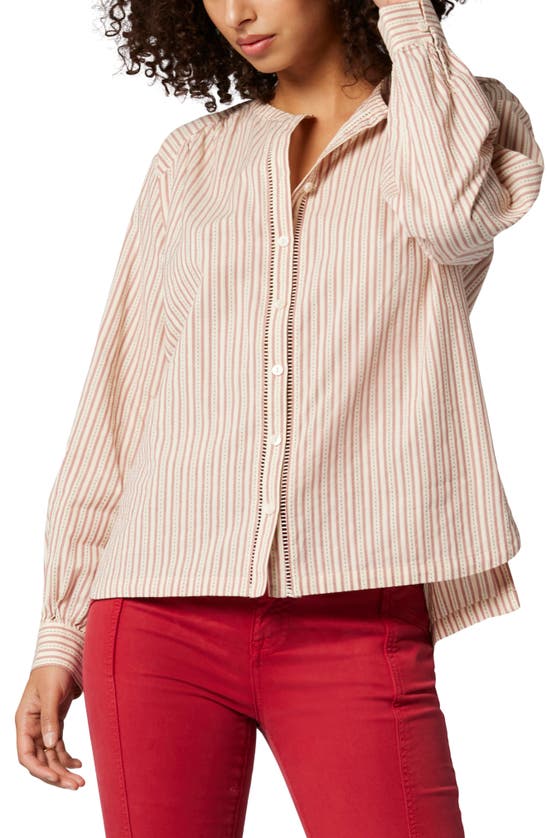 Shop Joie Amie Stripe Cotton Button-up Shirt In Porcelain Multi