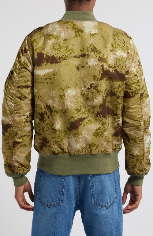 Shop Alpha Industries Ma-1 Mod Flight Jacket<br /> In Green Blur Camo