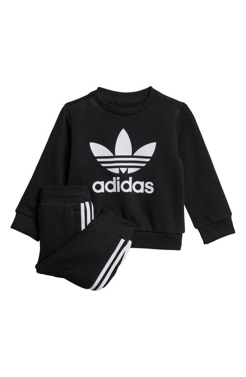 Shop Adidas Originals Adidas Kids' Adicolor Trefoil Sweatshirt & Joggers Set In Black