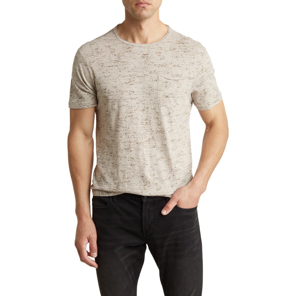 John Varvatos Cooper Slub Cotton Crewneck T-shirt In Beige/pigeon Grey