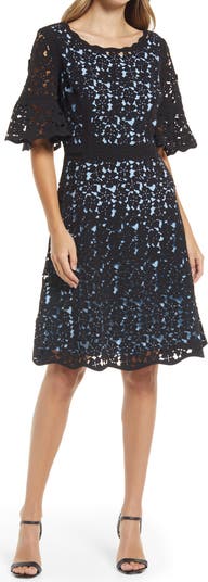 Shani Laser Cut Lace Fit Flare Dress Nordstrom