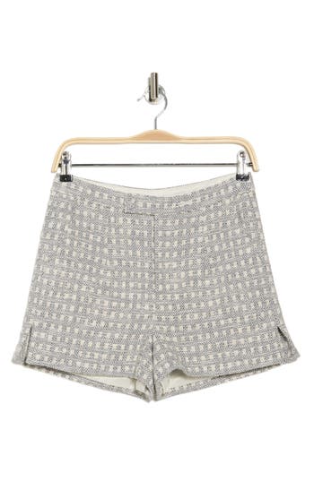 Cinq À Sept Laverne Check Print Shorts In Navy/white
